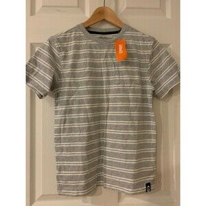 Gymboree Boys White With Gray Striped Shirt Size 12